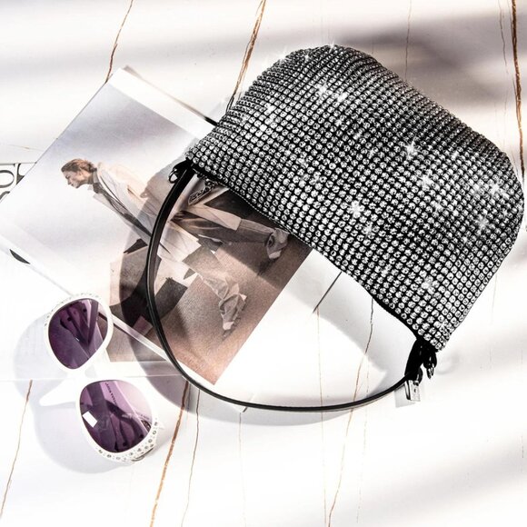 MONTANA WEST Sparkly Rhinestone Clutch Shoulder Hobo Bag NWT - Picture 2 of 5